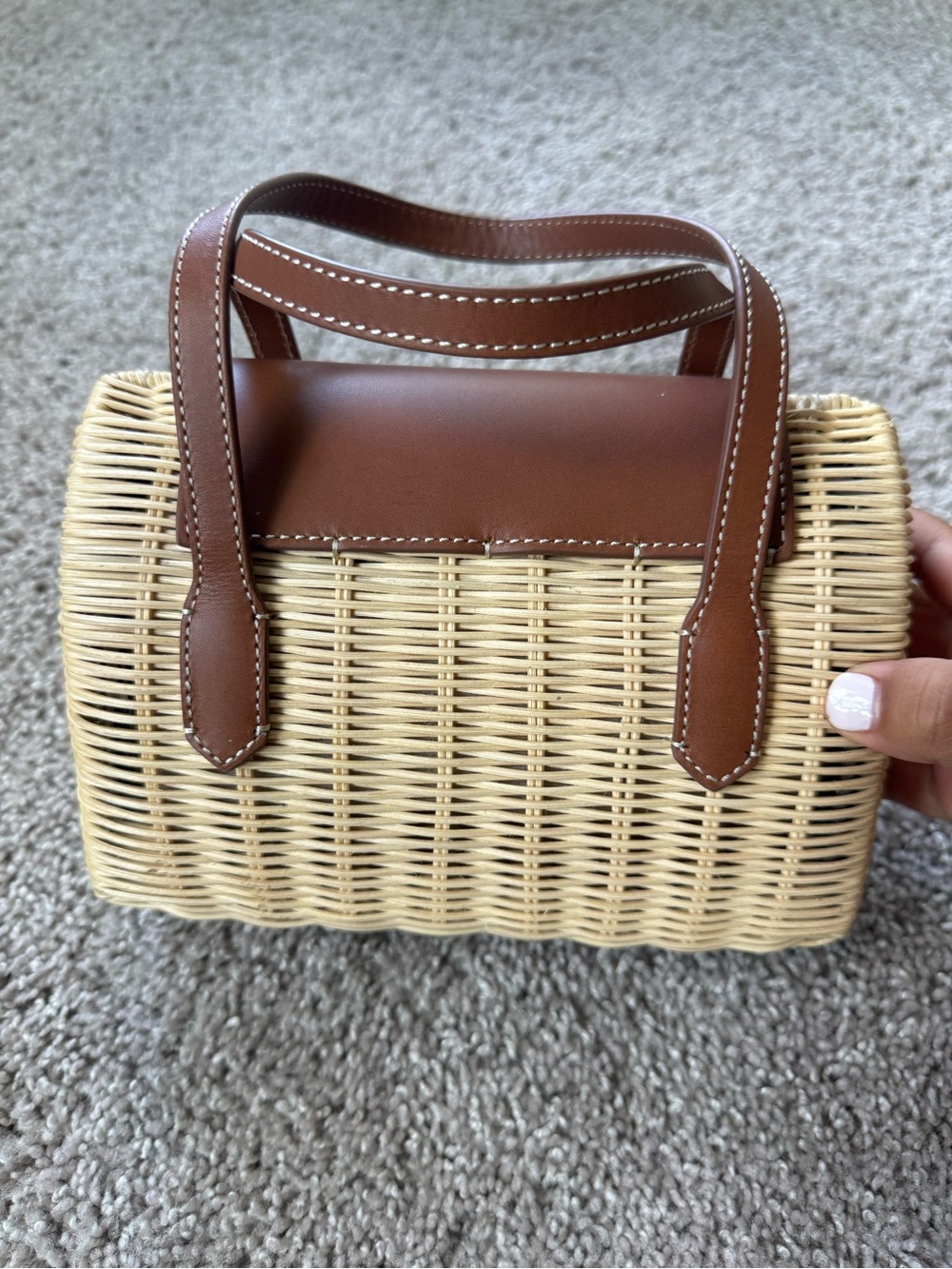 Small rattan top-handle bag - Picture 4 of 8